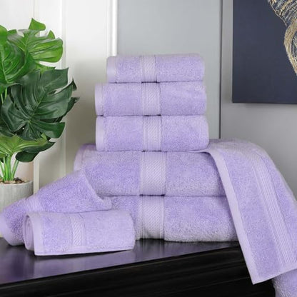 SUPERIOR Egyptian Cotton Ultra Plush & Absorbent, 8 Piece Set, Purple
