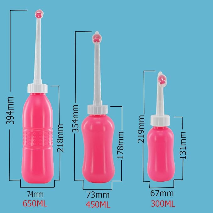 2 Pcs Per Pack(S+M) Upside Down Bidet for Postpartum Care, Old People&Child Cleansing.Portable Bidet Sprayer and Travel Bidet with Hand Held Bidet Bottle for Personal Cleansing (S+M, red)