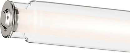 Kichler Laurene LED Bath Bar Light, Polished Nickel | Linear vanity light with clear glass for mirrors and vanities (26.5" x 5"), 55238PNLED