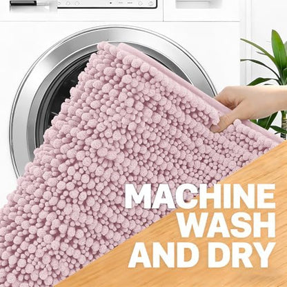 OLANLY Bathroom Runner Rugs 47x24, Thick Soft Absorbent Chenille Bath Rugs