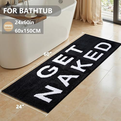 KOEXM Get Naked Bath Mat Long Runner Mat Cute Large Bathroom Rugs