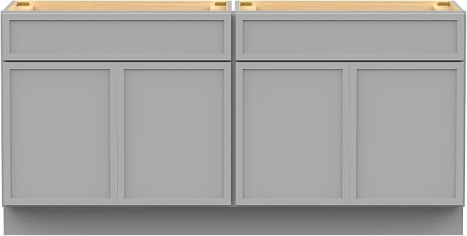 78 Inch Bathroom Vanity Base Only, Double Vanity Cabinet with Soft Closing Door, 2ea 39 inch Cabinet, Without Top,Grey