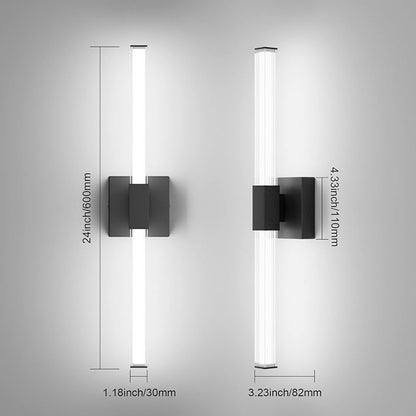 Ralbay 24inch Black Bathroom Vanity Light Bar 22W Modern LED Vanity Lights Matte Black Bathroom Wall Mounted Light Fixtures Over Mirror(5500K White Light)