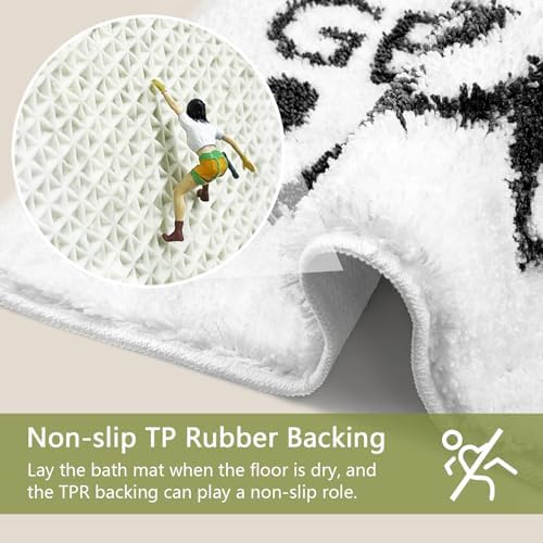 Get Naked Bathroom Rugs - Funny Bath Mats for Bathroom Non Slip Cute Carpet Floor Decor Water Absorbent Bath Rugs for Sink Bathtub and Shower White 24" x 36"