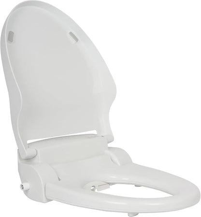 ALPHA BIDET JX2 Round Bidet Toilet Seat, White, Endless Warm Water, *NEW* Bowl Mist, LED Light, Quiet Operation, Wireless Remote, Stainless Steel Nozzle, Sittable Lid, 3 Year Warranty