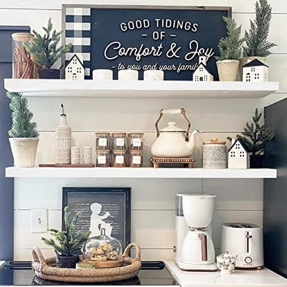 QEEIG Floating Shelves for Wall 47.2" Extra Long - Wall Mounted Shelf Bathroom Kitchen Living Room Bedroom Farmhouse Home Decor Display Bookshelf Large 47.2 x 9.3 inch Set of 2, White (008-120W)