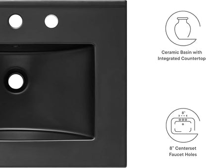Modway EEI-5069-BLK Cayman 24" Bathroom Sink, Black