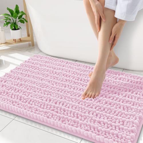 Smiry Bathroom Rugs 34X21, Extra Soft Rubber Backing Chenille Bath Mats