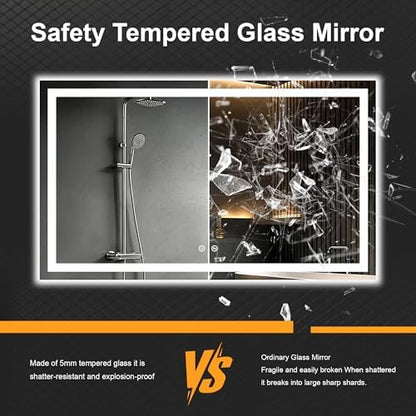 30x50 LED Bathroom Mirror with Lights, Lighted Vanity Mirror for Wall