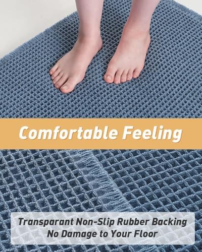 Upgraded Waffle Bath Mat Runner Absorbent Non Slip Bathroom Mat, 2' x 6'