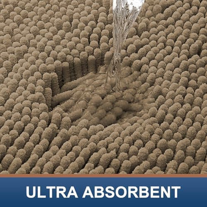 Smiry Bathroom Rugs 71X47, Luxury Chenille Extra Soft Absorbent Bath Mat