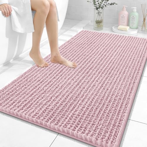 OLANLY Large Bathroom Rugs 44x32, Thick Soft Absorbent Chenille Bath Rugs