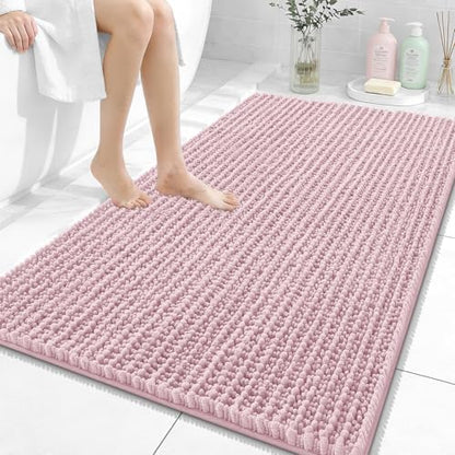 OLANLY Large Bathroom Rugs 44x32, Thick Soft Absorbent Chenille Bath Rugs