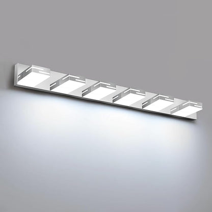 LED Modern Bathroom Vanity Light Fixtures, 6-Light 40-inch Dimmable Chrome Vanity Lights for Bathroom Lighting Fixtures Over Mirror, with 350° Rotatable Heads (Cool White 6000K)
