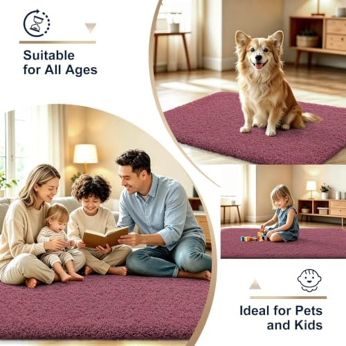 OLANLY Microfiber Bathroom Rugs 30x20, Soft Absorbent Bath Mat, Burgundy