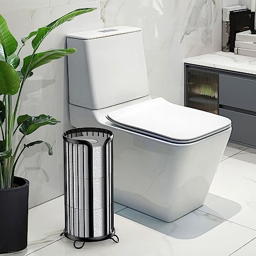 Toilet Paper Holder Stand, Freestanding Toilet Paper Storage,2 Pack,Black