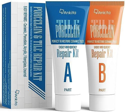Tile Repair Kit Pure White, Floor Ceramic & Porcelain Tile Chip Repair Kit | Fast Fix Chips, Cracks, Holes & Scratches, Strong Bond Ceramic Tile Paste Filler & Tile Crack Repair On Kitchen & Bathroom