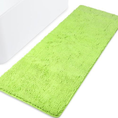 Yeaban Chenille Apple Green Bathroom Runner Rug 24"x72"