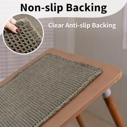 Waffle Bath Mat, Boho Bathroom Rugs Non Slip Washable, 20" x 48"