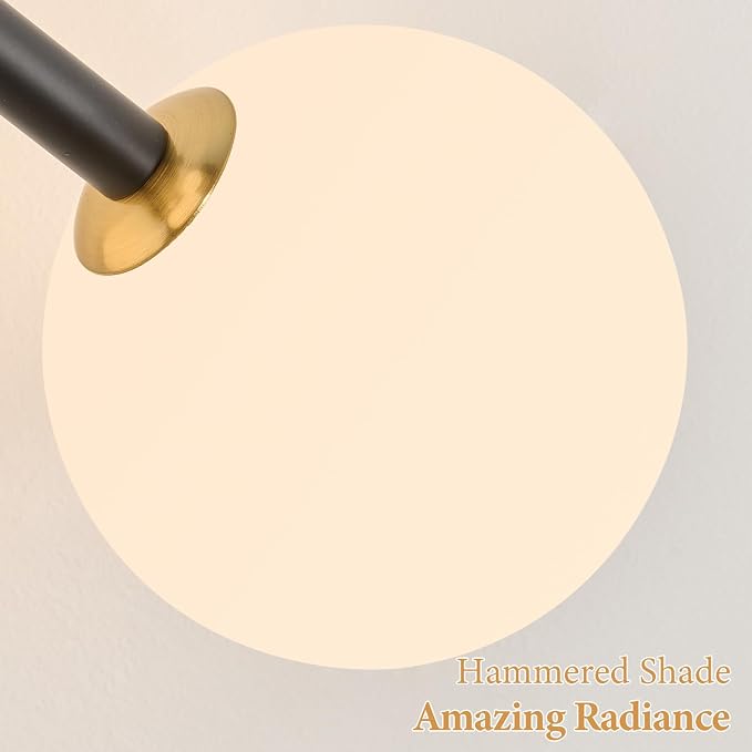 Black Bathroom Vanity Light Fixture,5 Lights Mid Century Modern Wall Sconce | Modern Milk White Glass Globe Makeup Wall Sconce Lighting,Matte Black Minimalist Bathroom Vanity Light over Mirror,G9 Base