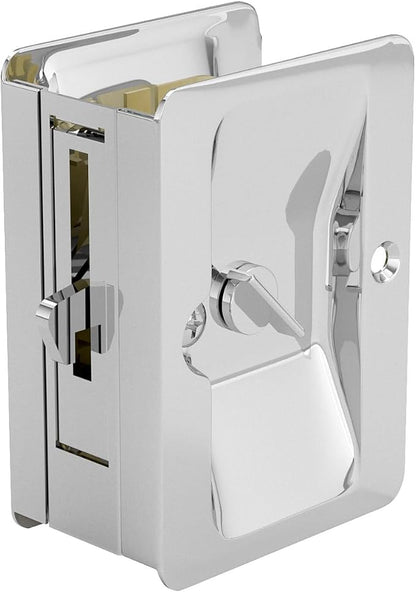 Richelieu | Onward Privacy Lock Pocket Door Pull, Rectangular, Chrome