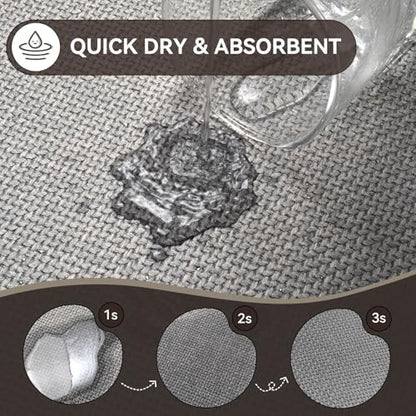 YDKGL Half Circle Bath Mat, Non Slip Thin Bathroom Rugs, Grey 20x31