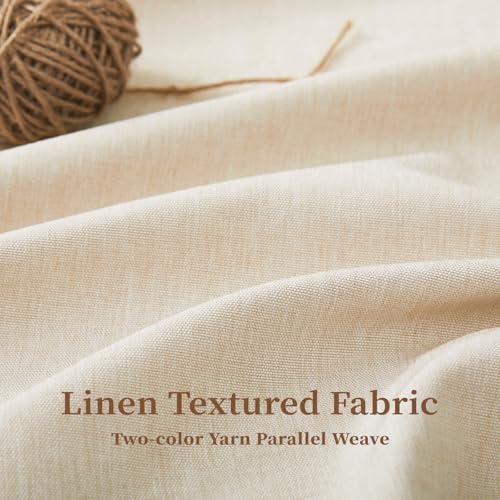 BTTN 108x72 Boho Scalloped Linen Textured Cloth Shower Curtain, Beige/Cream