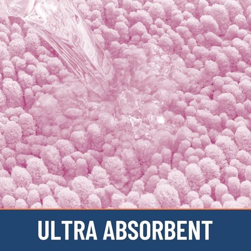Smiry Bathroom Rugs 34X21, Extra Soft Rubber Backing Chenille Bath Mats