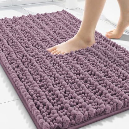 Smiry Bathroom Rugs 30X20, Extra Soft Rubber Backing Chenille Bath Mats