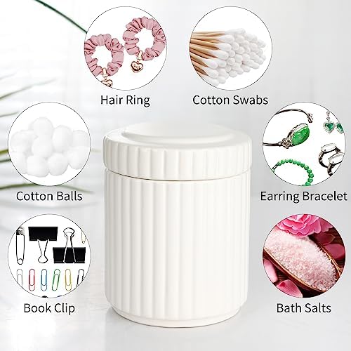 White Bathroom Accessory Set 5PCS, Ceramic Bathroom Accessories Set, Classic Design Bathroom Accessories Sets Complete, Home Apartment Modern Bathroom Decor Vanity Countertop, ANTIS'S HOME