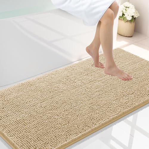 Smiry Bathroom Rugs 40X24, Luxury Chenille Extra Soft Absorbent Bath Mat