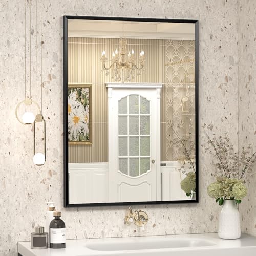 Black Framed Bathroom Mirror for Over Sink 24x32