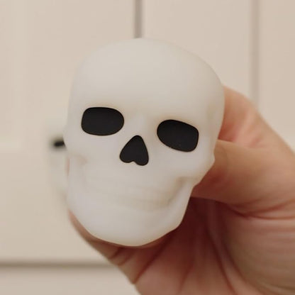 Knobēz 12pk Skull Decorative Cabinet Knob Covers - Spooky Halloween Decor | Stretchy Gothic hardware protectors fit 1 to 1.5 in round or square knobs for instant kitchen and bathroom seasonal style