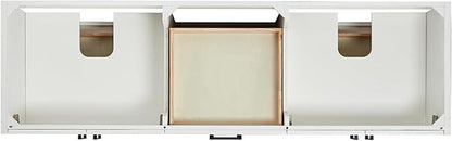 ARIEL Kelly 72-inch Bathroom Vanity with Sink,Solid Wood, 1.5-inch Italian Carrara Marble Countertop & Backsplash, Double Rectangular Porcelain Sink, 4 Soft Closing Doors, 5 Dovetail Drawers, White