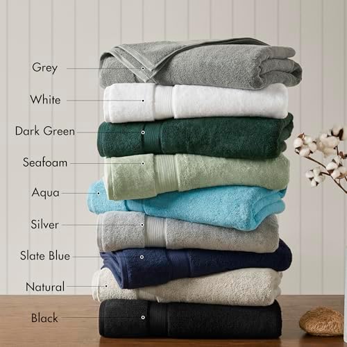 Madison Park Cotton Bath Sheet 2 Piece Oversized, 800GSM, 34" x 68" Aqua