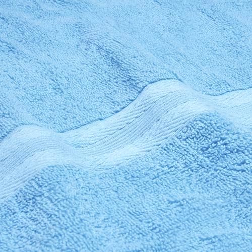 BOUTIQUO White Towel Set - 8 Piece Bathroom Towel Sets - 100% Ring Spun Cotton, 2 Bath Towel 27x54, 2 Hand Towel 16x28 and 4 Washcloth 13x13 - Ultra Soft Highly Absorbent Towel Set - Sky Blue