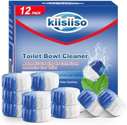 KIISIISO Toilet Bowl Cleaner Tablets, 12 PACK Commercial Household Bathroom Cleaners, Automatic Toilet Tank Cleaners Deodorizers