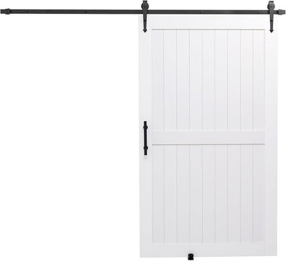 VEVOR Sliding Barn Door, 48 x 84 inch, High-Strength MDF Panel, Barn Door with Hardware Kit, Water-Proof PVC Surface, Easy to Install, H-Frame, Smoothly and Quietly Sliding for Living Room, Bathroom