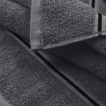 MyOwn Ultra Soft 6 Pack Cotton Towel Set, Contains 2 Bath Towels 28x55 inch, 2 Hand Towels 16x24 inch & 2 Wash Coths 12x12 inch, Ideal Everyday use, Compact & Lightweight - Charcoal Grey