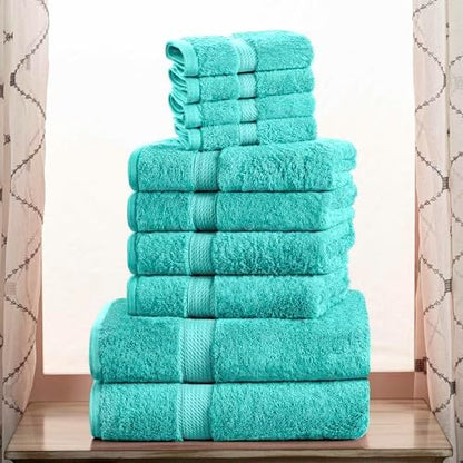 SUPERIOR Egyptian Cotton Ultra Plush & Absorbent, 10 Piece Set, Turquoise
