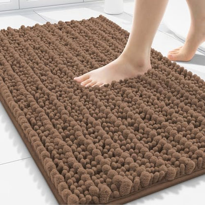 Smiry Bathroom Rugs 30X20, Extra Soft Rubber Backing Chenille Bath Mats