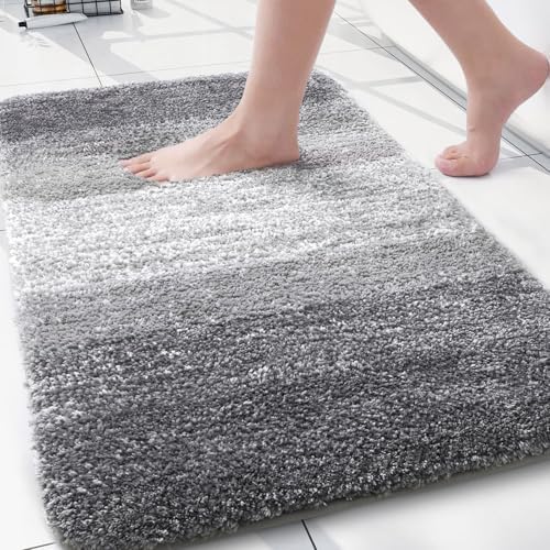 Arotive Microfiber Bathroom Rugs, Shaggy Soft Absorbent Bath Rug, 30x20