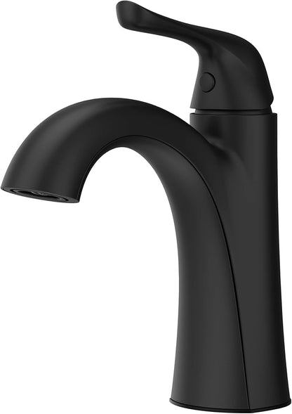 Pfister Willa Bathroom Sink Faucet, Single Control, 1-Handle, Single Hole, NSF Certified, Spot Defense Matte Black Finish, LF042MALSDB