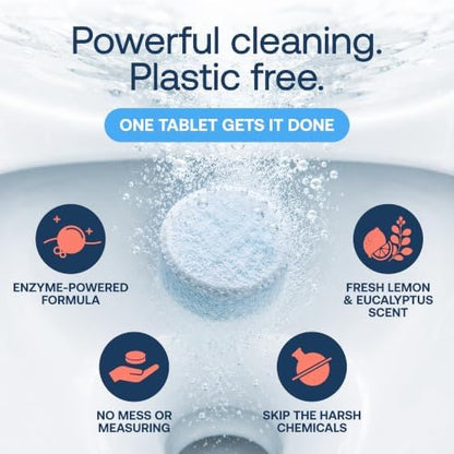 Fab Tab Toilet Bowl Cleaner Tablets, Lemon & Eucalyptus Scent, 30 Count