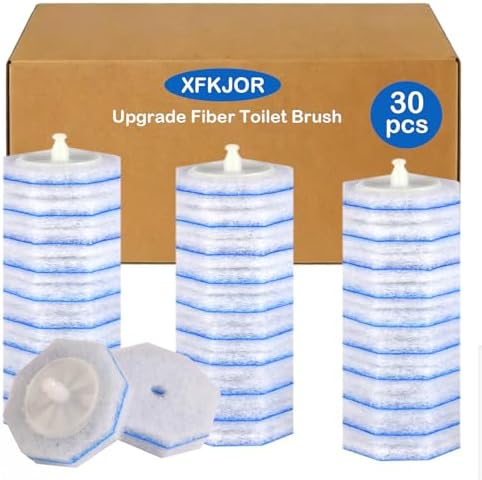 30 Count Disposable Toilet Brush Refills for Clorox, 5X Cleaning Power