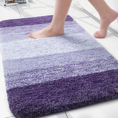 Arotive Microfiber Bathroom Rugs, Shaggy Soft Absorbent Bath Rug, 30x20