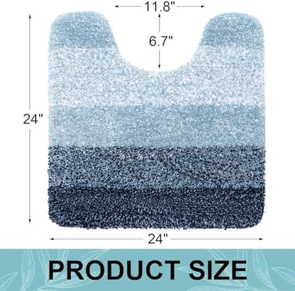 Arotive Microfiber Bathroom Rugs, Soft Absorbent Contour Toilet Rugs, 24x24