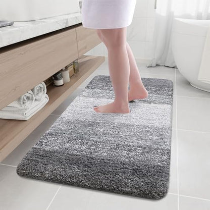 Arotive Microfiber Bathroom Rugs, Shaggy Soft Absorbent Bath Rug, 47x24