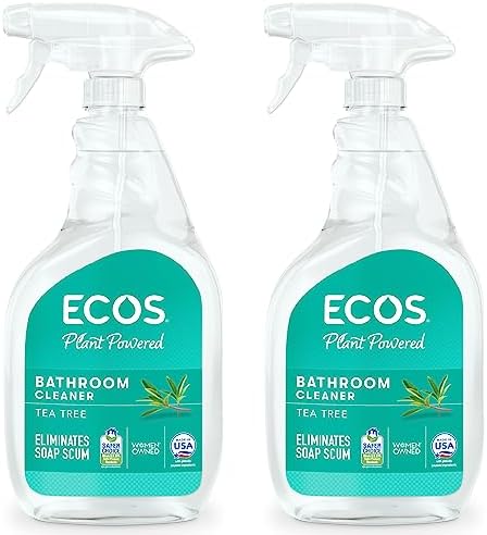 ECOS Bathroom Cleaner - Shower, Tile & Bathtub - All Purpose Cleaning Spray & Shower Cleaner - No Scrub or Rinse Needed for Soap Scum Remover- Natural Bathroom Cleaning Supplies ( Pack of 2 )