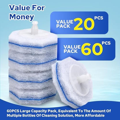 60pcs Toilet Bowl Cleaner Refills, Scrubber Pads Value Pack